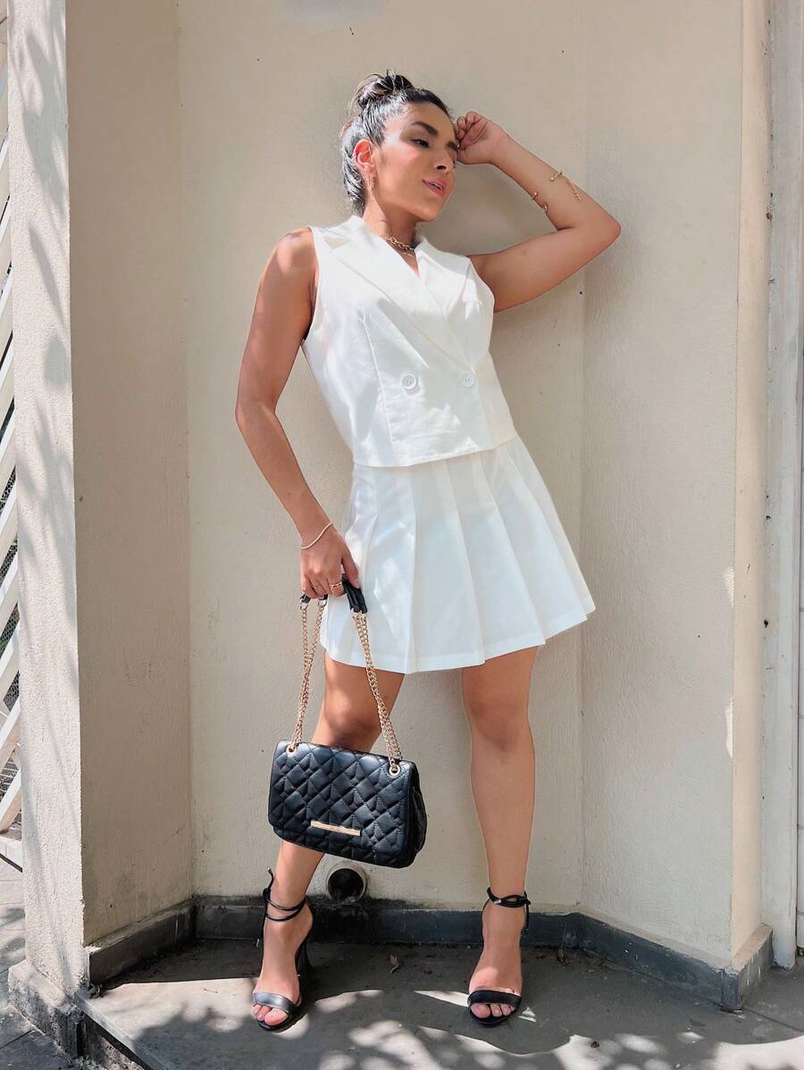 Women Two-piece Outfits - 白色 - 查看 1