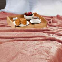Frazada manta cobija premium King size 230 x 240 calientita y ligera ideal para sillon viajar o dormir - Rosa - Ver 3