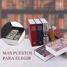 1 Pieza Caja De Seguridad Con Diseño De Libro Diccionario Cerradura  18 Cm Con Llavenegro - Negro - Ver 5