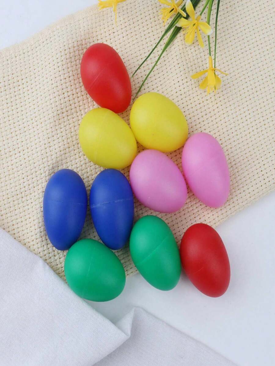 10 chiếc máy lắc trứng bằng nhựa màu ngẫu nhiên, nhạc gõ, bóng cát, trứng phục sinh có túi đựng đồ chơi học nhạc, túi tự làm, nhạc cụ hơi, trống kẹo que, trẻ tự kỷ, kẹo que âm nhạc, máy lắc, quà tặng trống, trống bass, trứng lắc - Nhiều màu - Xem 1