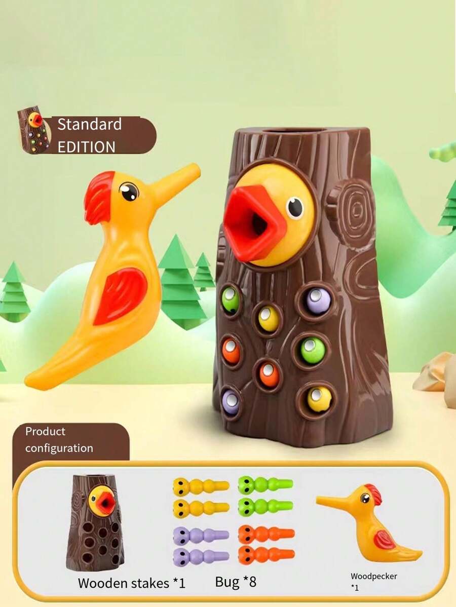 Magnetic Fishing Game With Woodpecker Bug-catching - Multicolor - View 1