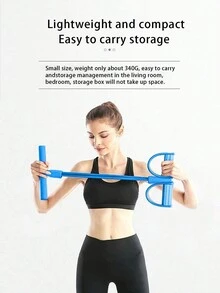 1pc Foot Pedal Resistance Band Training Equipment For Sit-, Waist Slimming And Body Shaping, Multifunctional - Blue - View 1