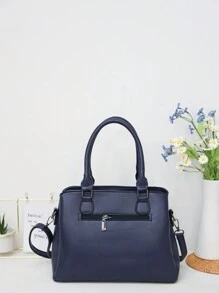 Women Top Handle Bags - Màu xanh hải quân - Xem 3