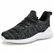 Womens Walking Tennis Shoes - Breathable Lightweight Workout Shoes Slip on Running Sneakers Casual Memory Foam Sneakers for Gym - 混合黑色和白色 - 查看 1