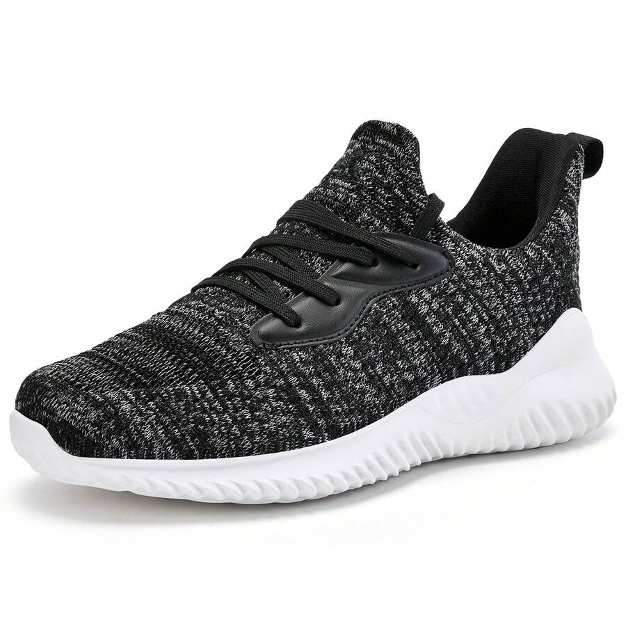 Womens Walking Tennis Shoes - Breathable Lightweight Workout Shoes Slip on Running Sneakers Casual Memory Foam Sneakers for Gym - 混合黑色和白色 - 查看 1