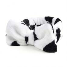 1pc Plush Butterfly Headband, Leopard Printed Hair Wrap, Soft Bowknot Spa Headband Hair Wrap, For Women'S Face Washing, Skincare, Bathing, Accessory For Home & Outdoor, Perfect Gift For New Year, Valentine'S Day, Birthdays And For Your Loved Ones - Yellow - View 5