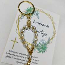 Decenario Souvenir For Christening, 10 Pieces, Keychain Ring, DIY. - 金色 - 查看 2