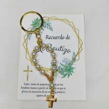 Decenario Souvenir For Christening, 10 Pieces, Keychain Ring, DIY. - 金色 - 查看 3