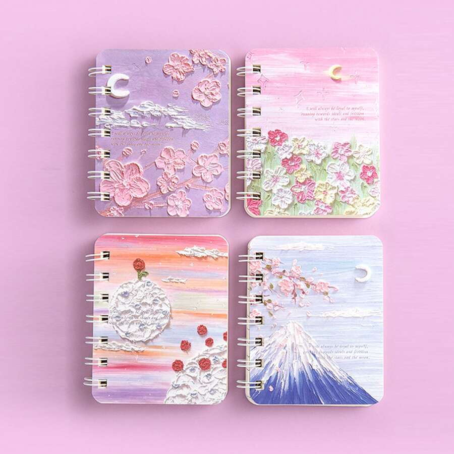 Cute Cartoon Wire-Bound Notebook For Elementary School Students, Stationery - Pink - View 1