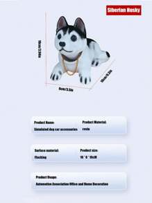 1入組汽車搖頭狗擺件,卡通汽車玩偶搖擺哈士奇狗,用於汽車儀表板裝飾 - 黑與白 - 查看 6