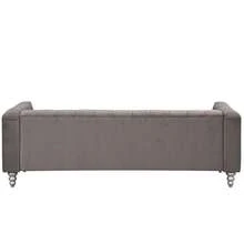 MERAX Modern Sofa Dutch Fleece Upholstered Sofa With Solid Wood Legs, Buttoned Tufted Backrest - 89寸(單)-灰色 - 查看 8