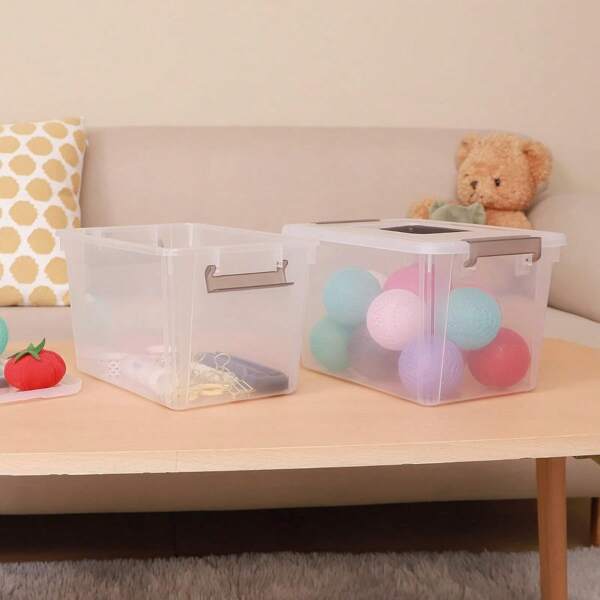 8 Packs 5.3 QT Plastic Storage Bins with Latching Lids Clear Storage