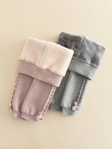 2 Miếng Cô gái Quần tất Đối với , Mùa Thu /đông Ấm áp Trắng đen Em bé pantyhose - Nhiều màu - Xem 3