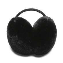 1入組毛絨耳罩,可愛的學生耳套冬季耳罩,黑色