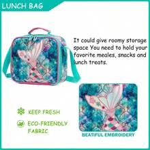 3入組花布系列女童背包套裝,包含:背包、午餐袋和筆袋,適用於旅行、野餐和學習,是孩子們最好的禮物 - 水鴨藍 - 查看 3