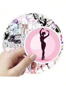 1 Pack 50-108 Pieces, Girl Cartoon Stickers, Multi-Functional Waterproof Self-Adhesive Graffiti Stickers, Dress Up Decorative Personalized Combination Stickers, Suitable For Dressing Up Mobile Phones, Suitcases, Laptops, Skateboards, Storage Boxes, Cups And Other Items - W-1926 Dance - View 9