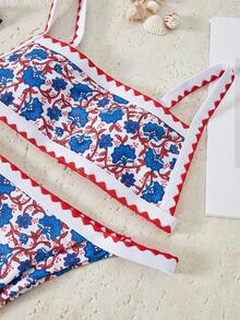 Women's Floral Printed Bikini Set Summer - Multicolor - View 4