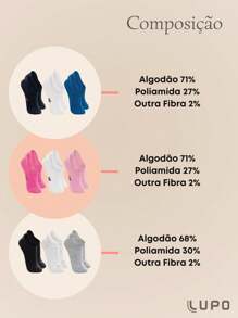 Kit With 3 Pairs Of Lupo Baby Toddler Basic Cotton Short Socks - Trộn - Xem 5