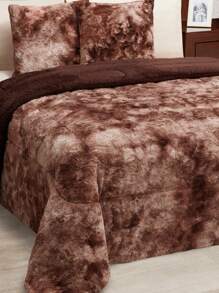 Home Elephant Soft Thermal Bison Coffee Double Coverlet - Brown - View 2