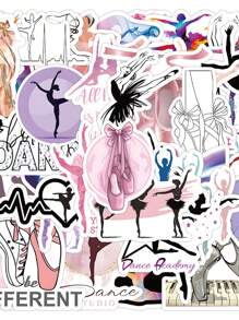 1 Pack 50-108 Pieces, Girl Cartoon Stickers, Multi-Functional Waterproof Self-Adhesive Graffiti Stickers, Dress Up Decorative Personalized Combination Stickers, Suitable For Dressing Up Mobile Phones, Suitcases, Laptops, Skateboards, Storage Boxes, Cups And Other Items - W-1926 Dance - View 1