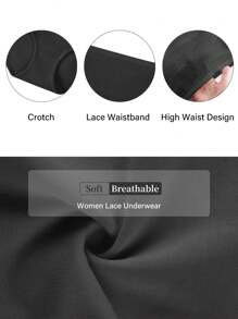 MEIYATING 4 件加大码女式内裤，花朵蕾丝高腰修身，舒适 - 彩色 - 查看 6