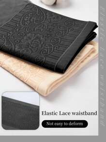 MEIYATING 4 件加大码女式内裤，花朵蕾丝高腰修身，舒适 - 彩色 - 查看 4