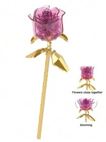 1入組積木永恆玫瑰花束套裝 - 透明粉 - 查看 1