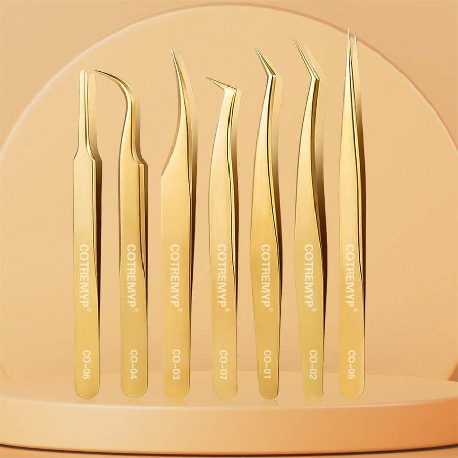 1/2/7 Stück Hochpräzisions-Pinzetten für Wimpernverlängerung, Applikator-Pinzetten für Wimpernverlängerung, Haarentfernungstool für Kosmetik