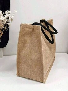 1 件護士手提袋護士手提袋護士生存旅行包護理拉鍊袋護士禮物女式護理學校護士練習用品、字母袋、聖誕收納袋、亞麻手提袋、手提購物袋、手提袋、輕型可折疊儲物袋、簡單購物袋、手提包,感恩節收納袋,送給朋友和閨蜜的感恩節禮物,適合送給媽媽的禮物,適合個人旅行化妝品,大容量存儲 - 卡其色 - 查看 4