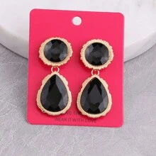 sehuoran 設計聖誕耳環紫色上掛式耳環女孩奢華優雅金屬中空晶鑽brincos吊墜珠寶時尚配件 - Style 1 - 查看 16