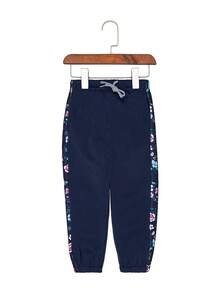 Pants Niña Conjunto Felpa Moda Afelpado Gorro Borrega - Azul Marino - Ver 5