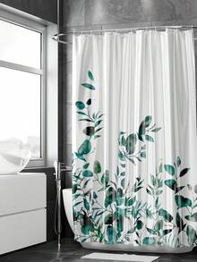 4入組春天覺醒系列蝴蝶花卉植物浴室裝飾,包括防水淋浴簾,防滑地墊,馬桶蓋,浴墊和12個塑料掛鉤 - 白色 - 查看 5