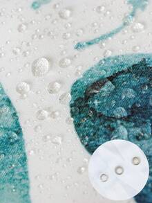 4入組春天覺醒系列蝴蝶花卉植物浴室裝飾,包括防水淋浴簾,防滑地墊,馬桶蓋,浴墊和12個塑料掛鉤 - 白色 - 查看 7