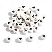100 cái/Lot    7x4mm Trắng Tròn A-Z Chữ cái Lá thư Acrylic Lỏng lẻo Spacer Hạt Đối với Làm đồ trang sức DIY Vòng tay Phụ kiện - hình tròn dẹt - Xem 24