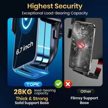 TOPK Phone Holder For Car, Cell Phone Mount For Car Dashboard Windshield Compatible With IPhone Android Smartphones - Black - View 7
