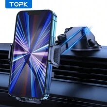 TOPK Phone Holder For Car, Cell Phone Mount For Car Dashboard Windshield Compatible With IPhone Android Smartphones - Black - View 4