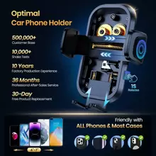 TOPK Phone Holder For Car, Cell Phone Mount For Car Dashboard Windshield Compatible With IPhone Android Smartphones - Black - View 5