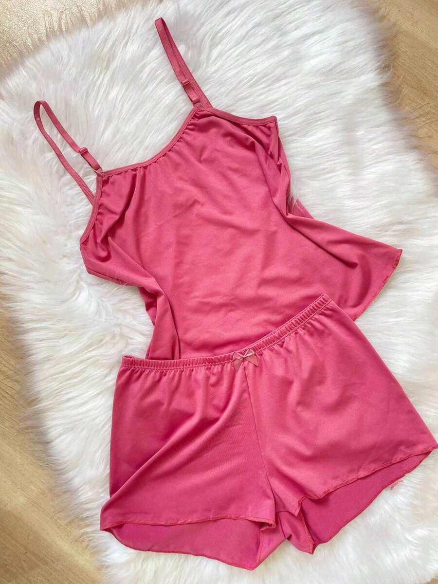 Women Pajama Sets - 玫紅色 - 查看 1