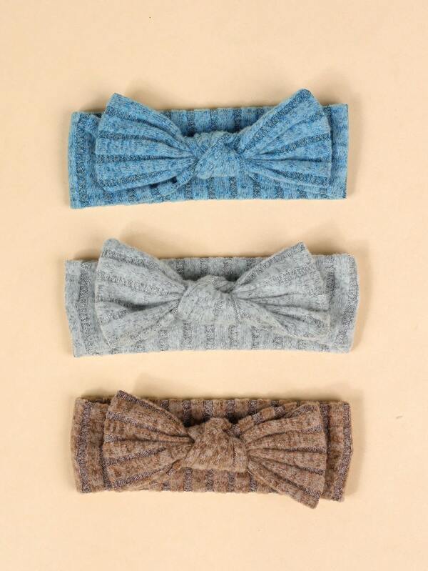 (1pack/3pcs) Children's Solid Color Elastic Hair Bands Soft Headbands