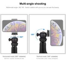PULUZ Mini Octopus Flexible Phone Tripod, Portable And Flexible Adjustable Cell Phone Stand Holder With Ball Head Compatible With IPhone Android Phone Compact Digital Camera Sports Camera Black - Black - View 8