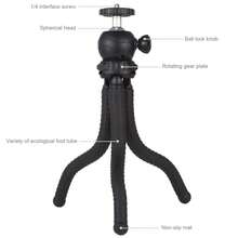 PULUZ Mini Octopus Flexible Phone Tripod, Portable And Flexible Adjustable Cell Phone Stand Holder With Ball Head Compatible With IPhone Android Phone Compact Digital Camera Sports Camera Black - Black - View 4