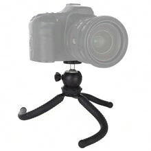 PULUZ Mini Octopus Flexible Phone Tripod, Portable And Flexible Adjustable Cell Phone Stand Holder With Ball Head Compatible With IPhone Android Phone Compact Digital Camera Sports Camera Black - Black - View 6