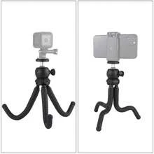 PULUZ Mini Octopus Flexible Phone Tripod, Portable And Flexible Adjustable Cell Phone Stand Holder With Ball Head Compatible With IPhone Android Phone Compact Digital Camera Sports Camera Black - Black - View 7