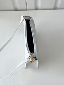 女性簡約單肩袋 - 白色 - 查看 7