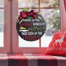 1 件聖誕木門標誌,家庭歡迎木標牌,木製有趣門衣架有趣前門標誌朋友禮物前門裝飾