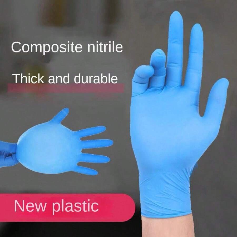 Disposable Gloves Pvc Composite Thicken Blue Nitrile Gloves For Hygiene