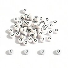 100 cái/Lot    7x4mm Trắng Tròn A-Z Chữ cái Lá thư Acrylic Lỏng lẻo Spacer Hạt Đối với Làm đồ trang sức DIY Vòng tay Phụ kiện - hình tròn dẹt - Xem 9