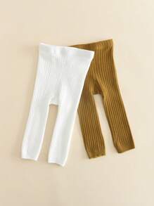 2入組嬰兒女童緊身褲,適用於新生兒和嬰兒 - 彩色 - 查看 3