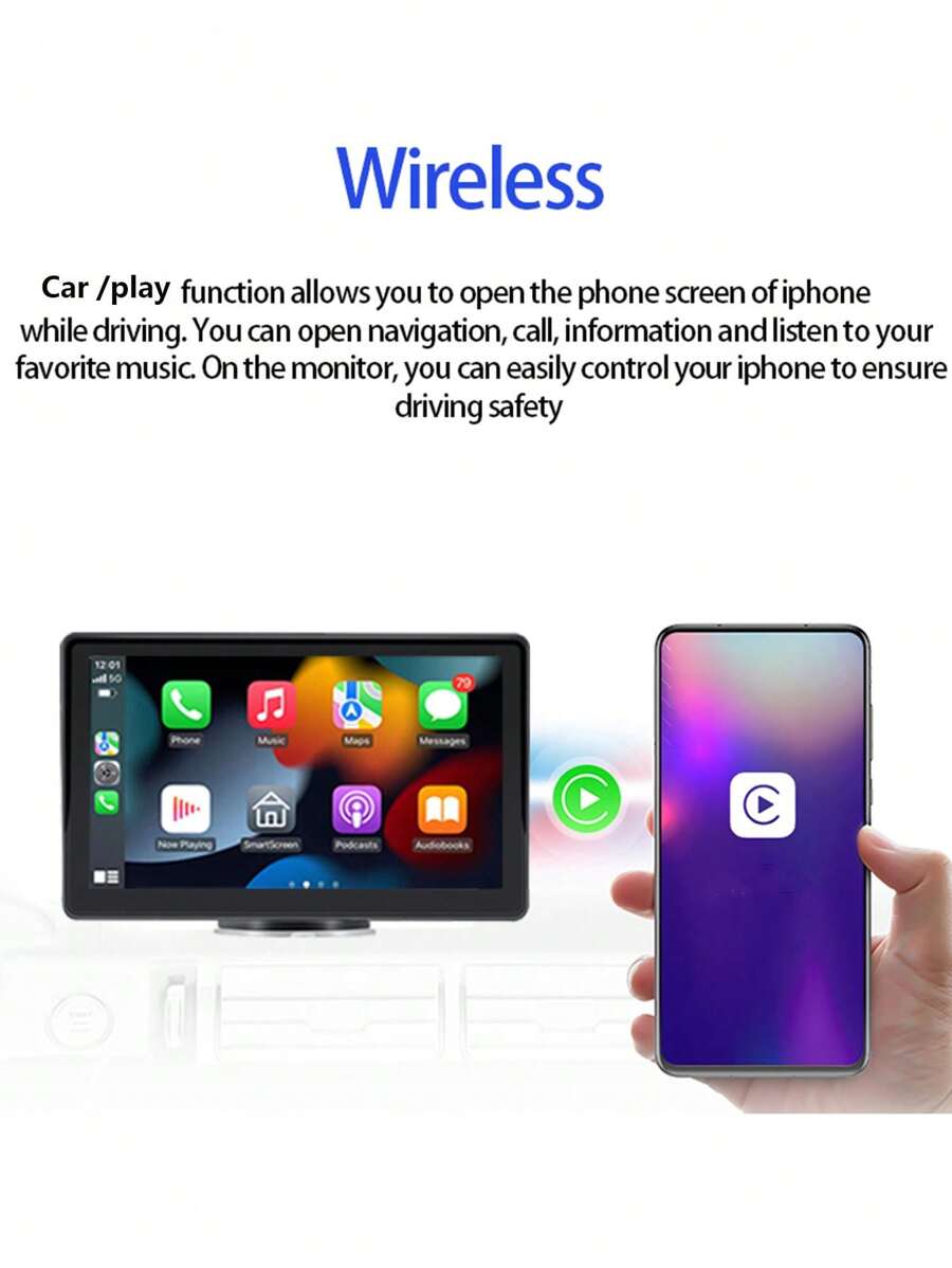 1pc 7inch Universal Wireless Android Auto Mirror Link Touch Screen Portable Car Mp5 Player