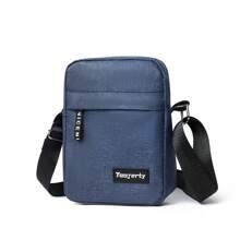 男士休閒多功能斜挎包,多個口袋,小尺寸肩袋、背袋、側袋、方袋,適用於旅遊出差、商務休閒,情人節禮物 - 藍色 - 查看 3